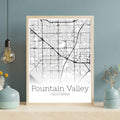 Fountain Valley California City Map Poster - GroovyGrove