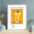 Mai Tai Swizzle Retro Cocktail Poster - GroovyGrove