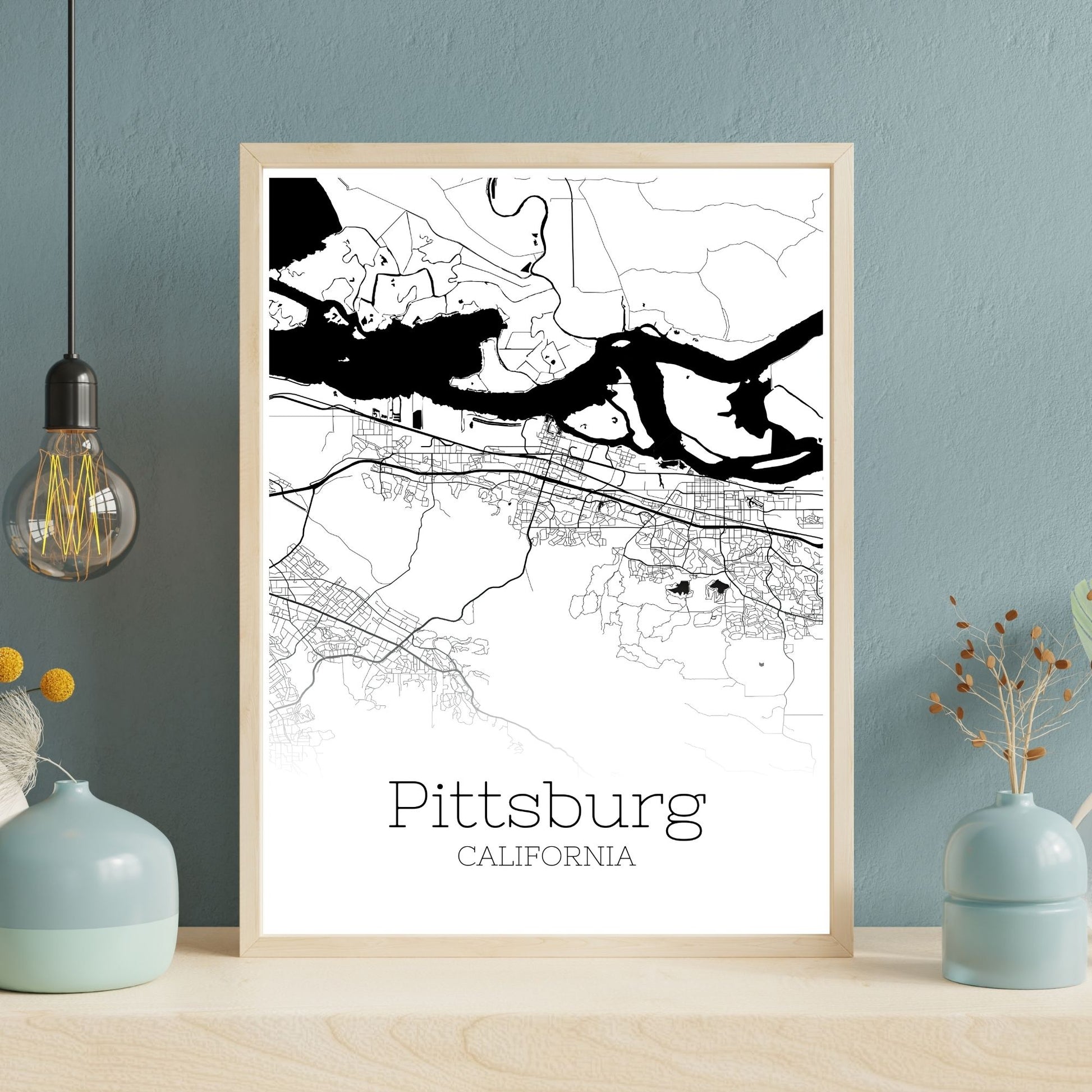 Pittsburg California City Map Poster - GroovyGrove