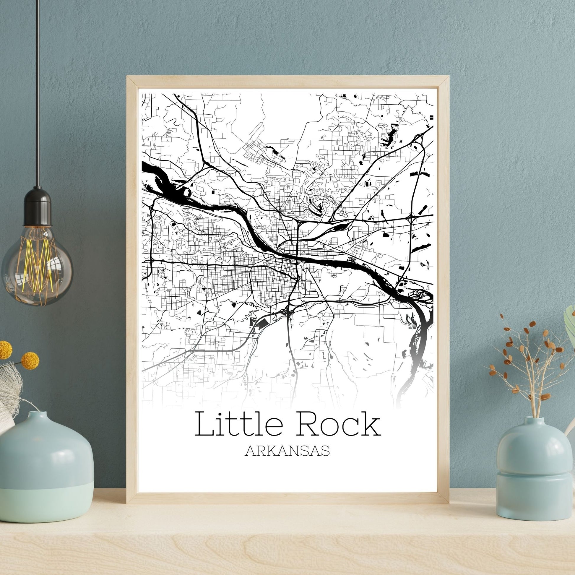 Little Rock Arkansas City Map Poster - GroovyGrove