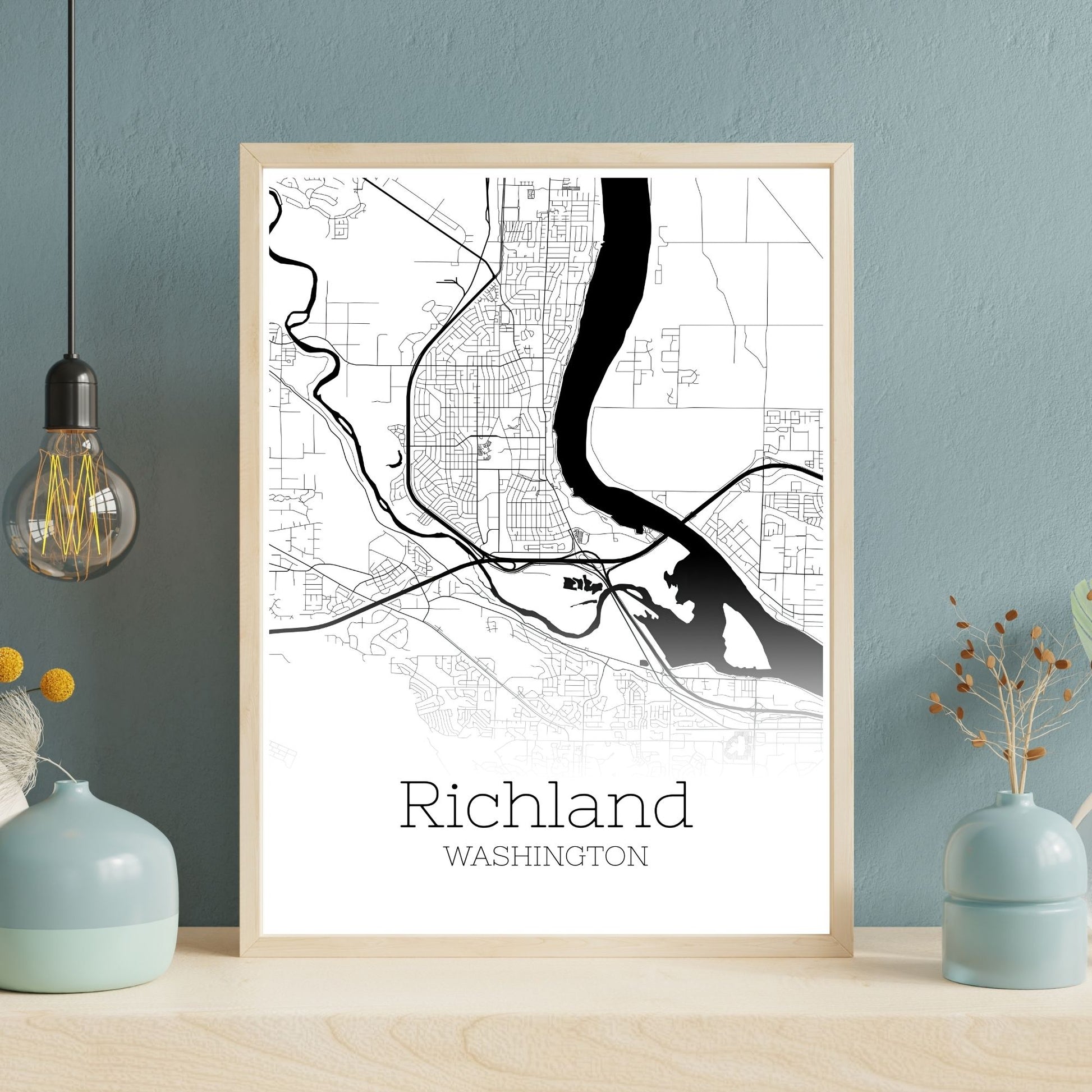 Richland Washington City Map Poster - GroovyGrove