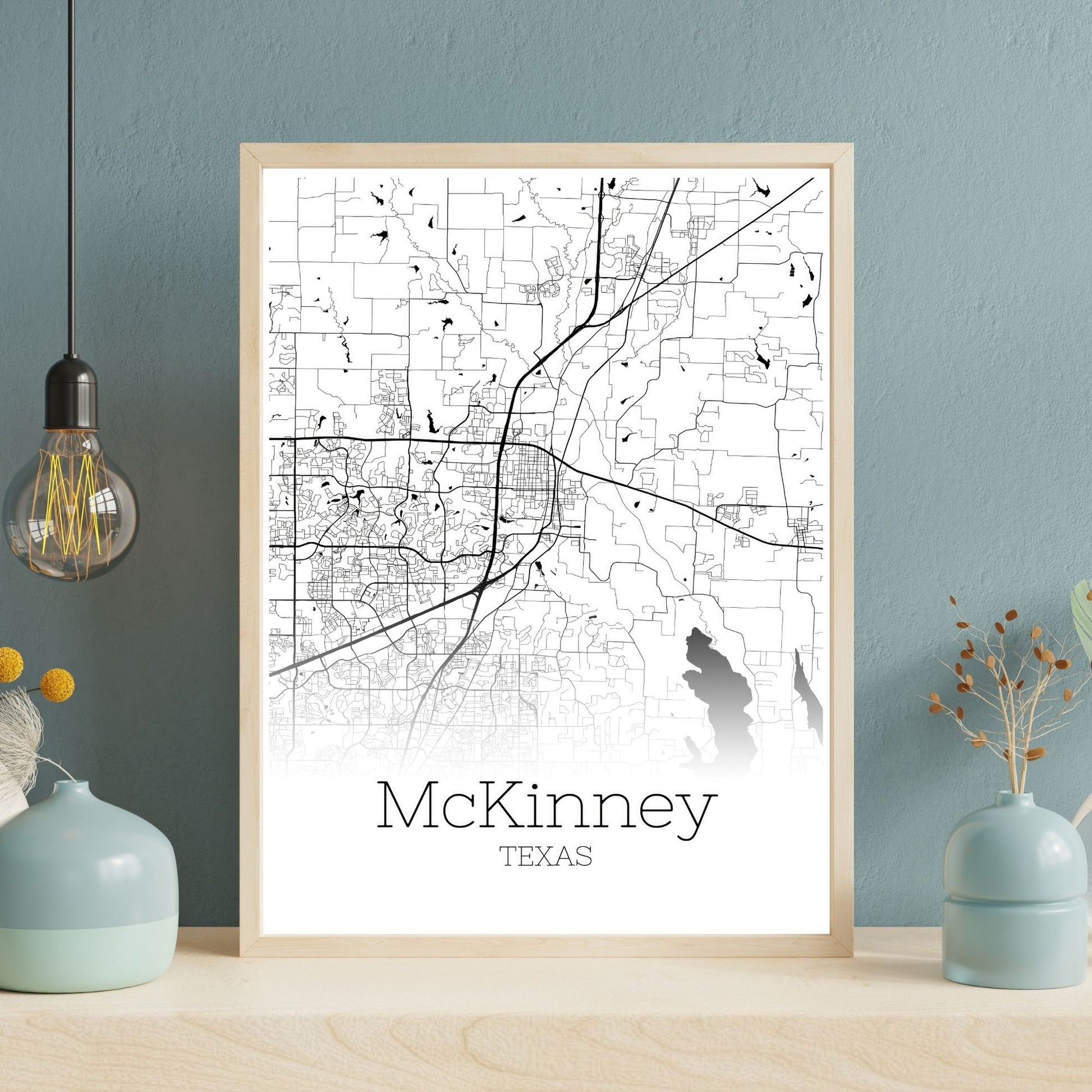 Mckinney Texas City Map Poster - GroovyGrove