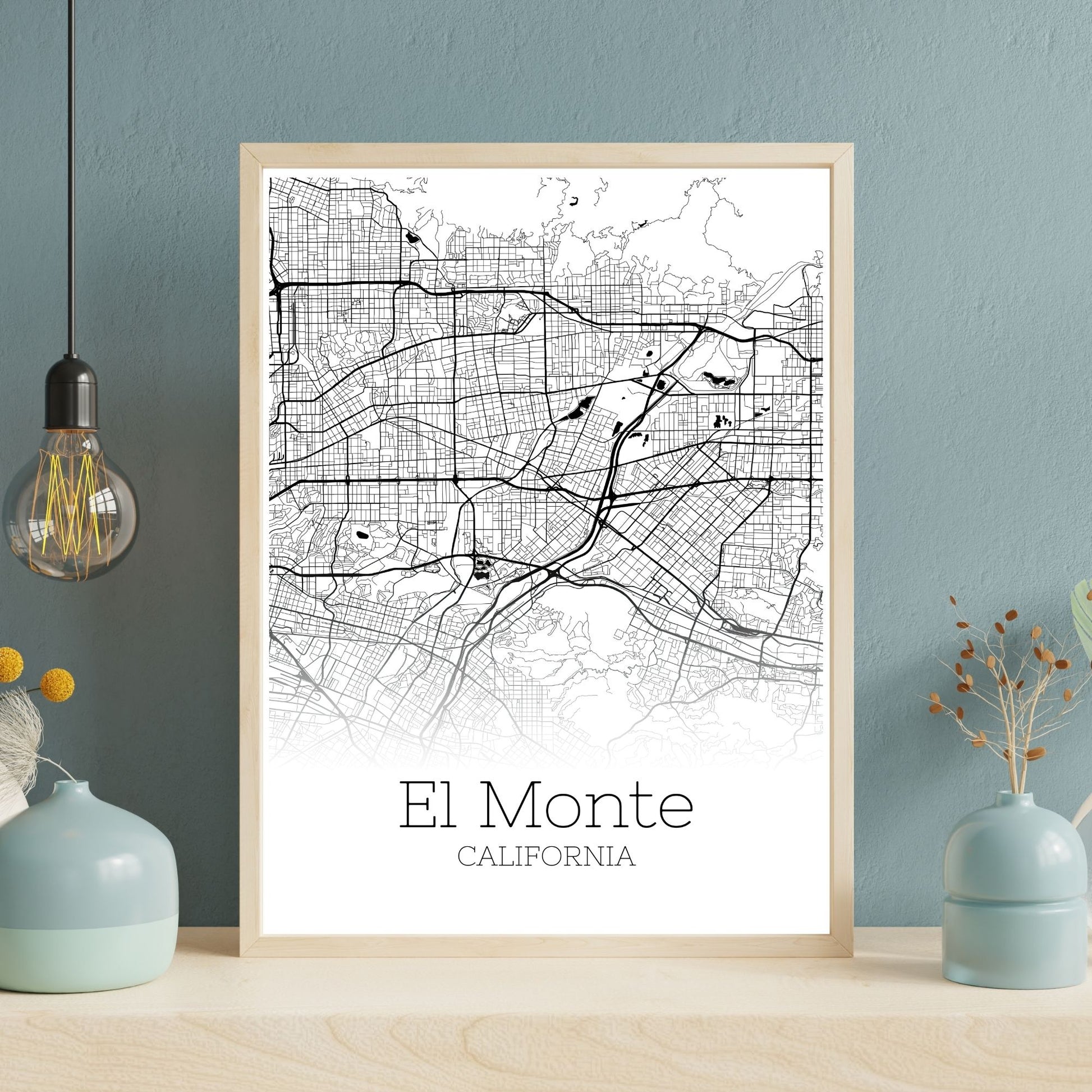 El Monte California City Map Poster - GroovyGrove