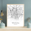 Wichita Kansas City Map Poster - GroovyGrove