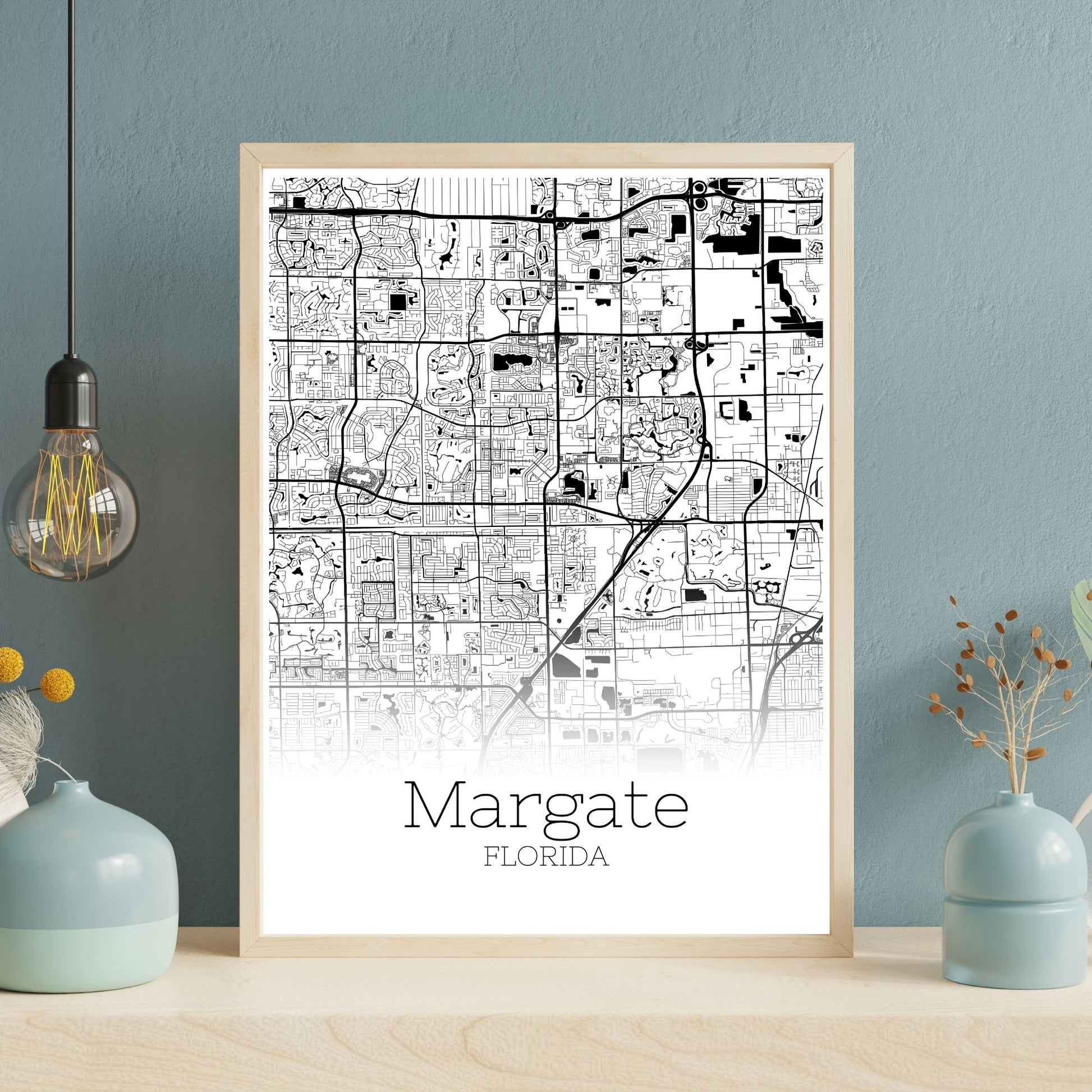 Margate Florida City Map Poster - GroovyGrove