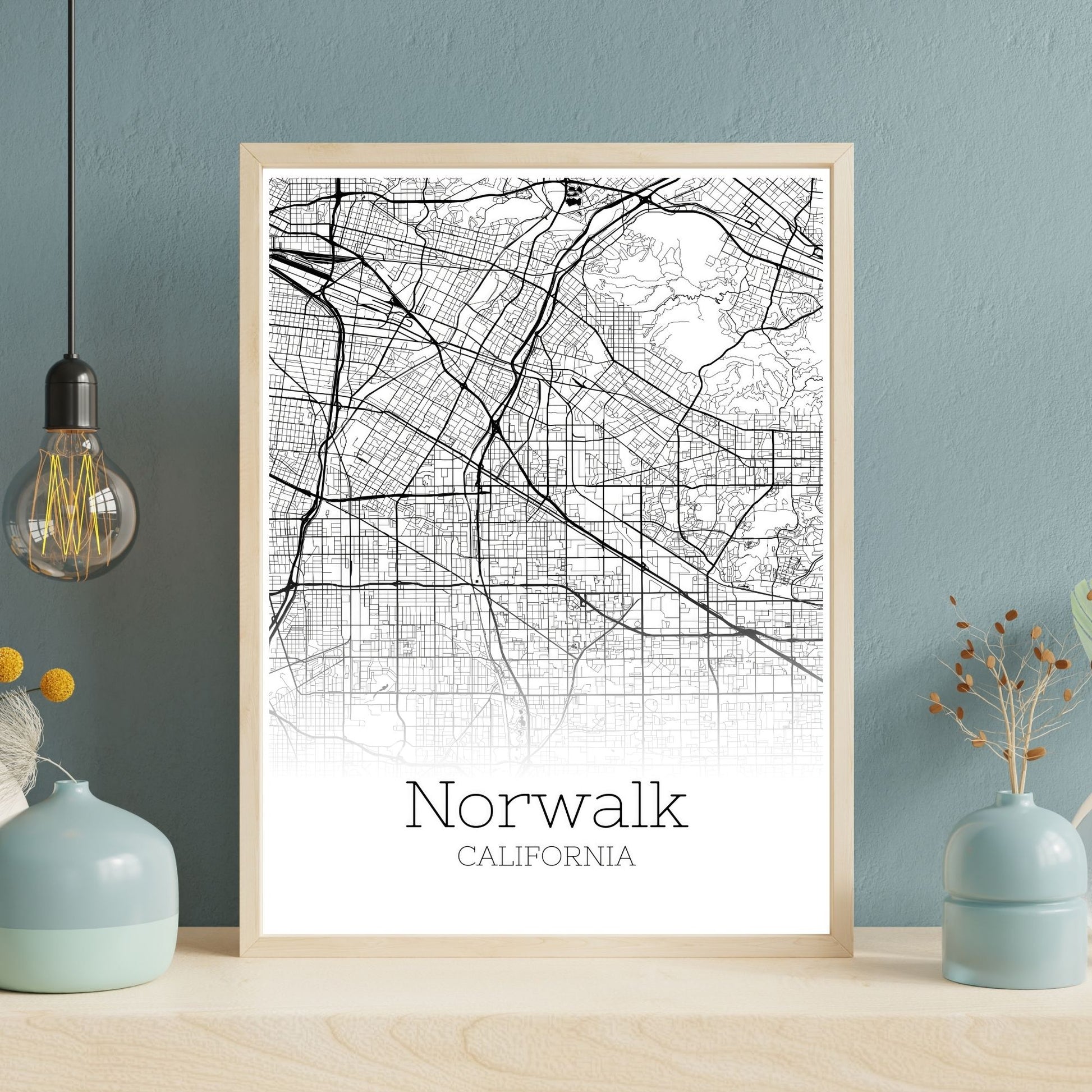 Norwalk California City Map Poster - GroovyGrove