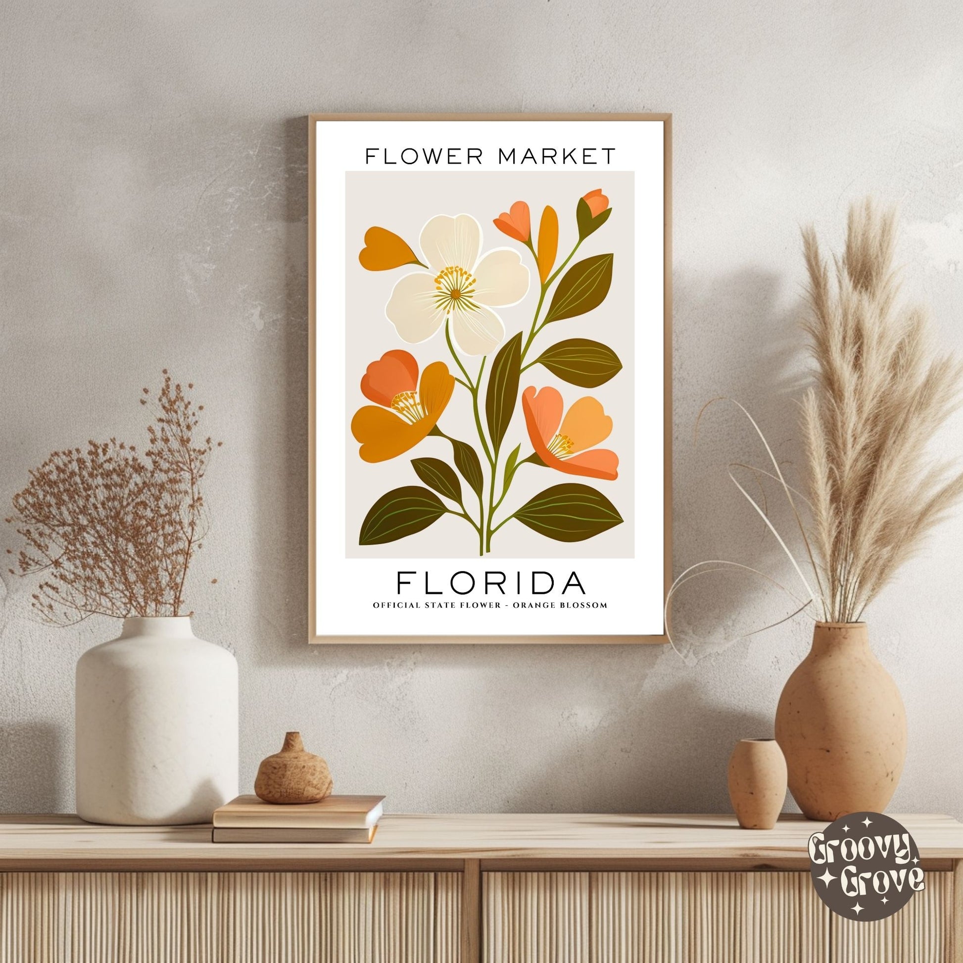 Florida Flower Market Poster - GroovyGrove