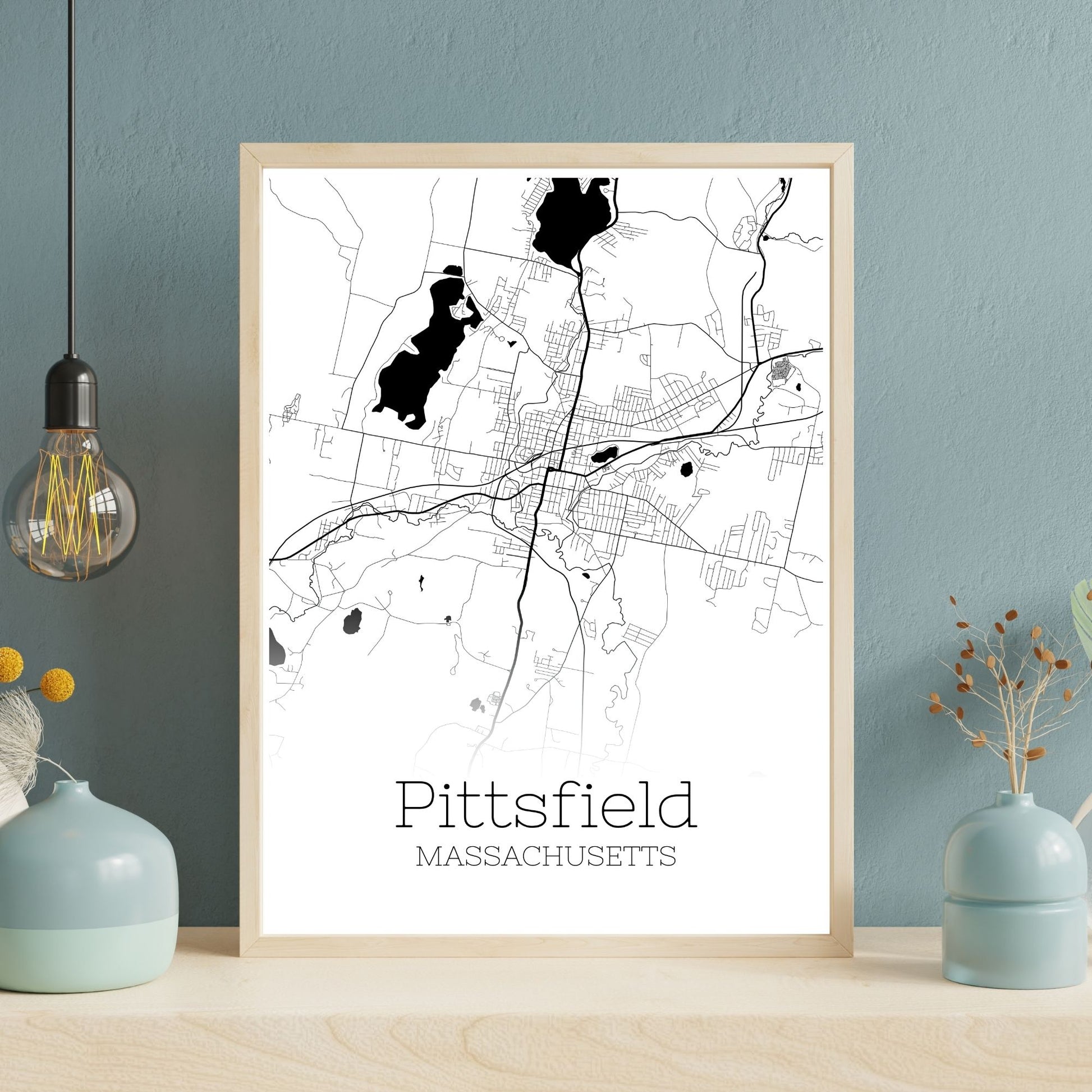 Pittsfield Massachusetts City Map Poster - GroovyGrove