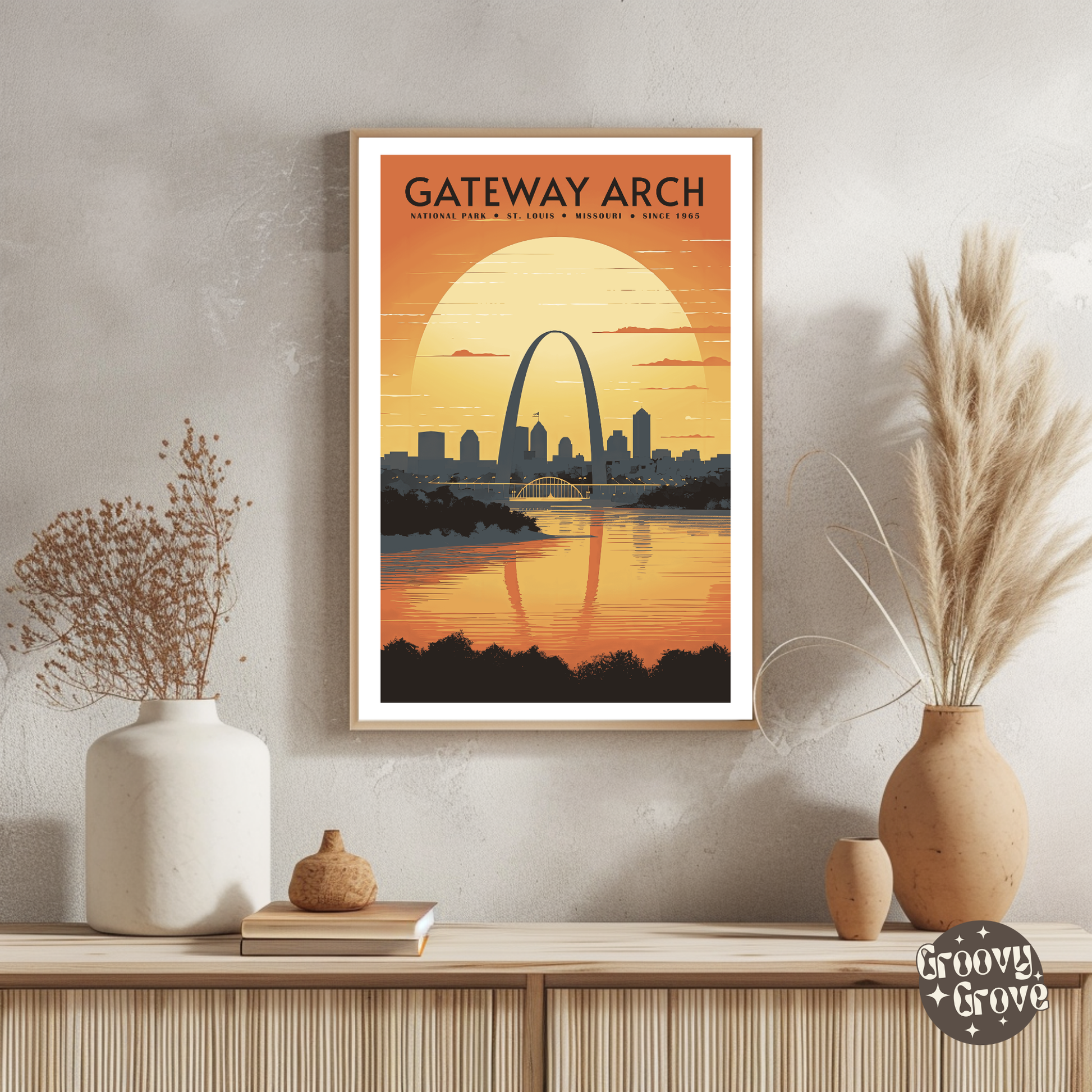 Gateway Arch National Park Vintage Poster - GroovyGrove