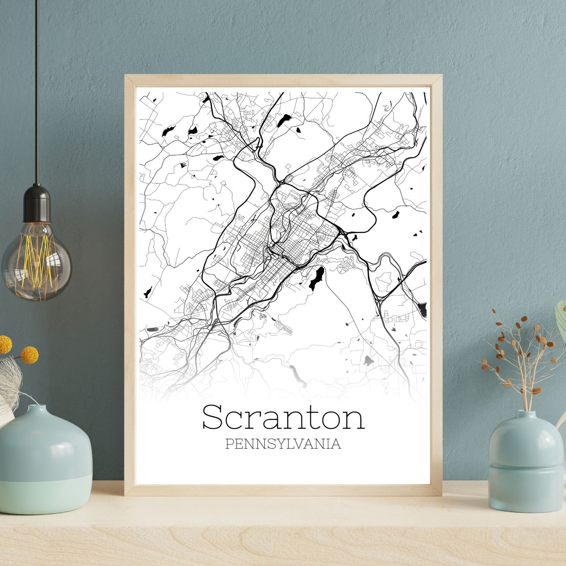 Scranton Pennsylvania City Map Poster - GroovyGrove