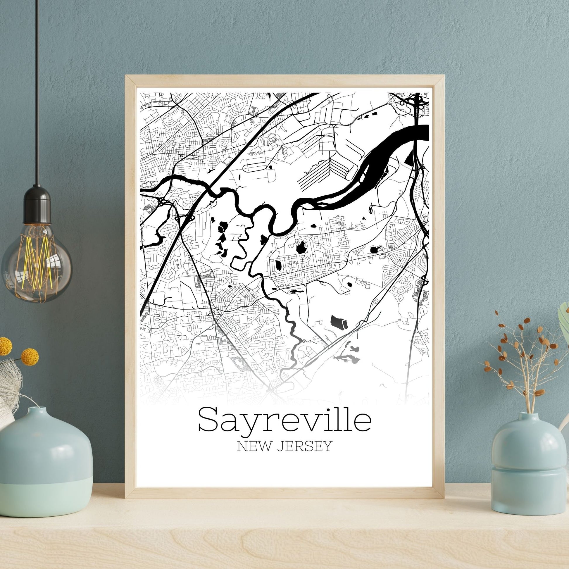 Sayreville New Jersey City Map Poster - GroovyGrove