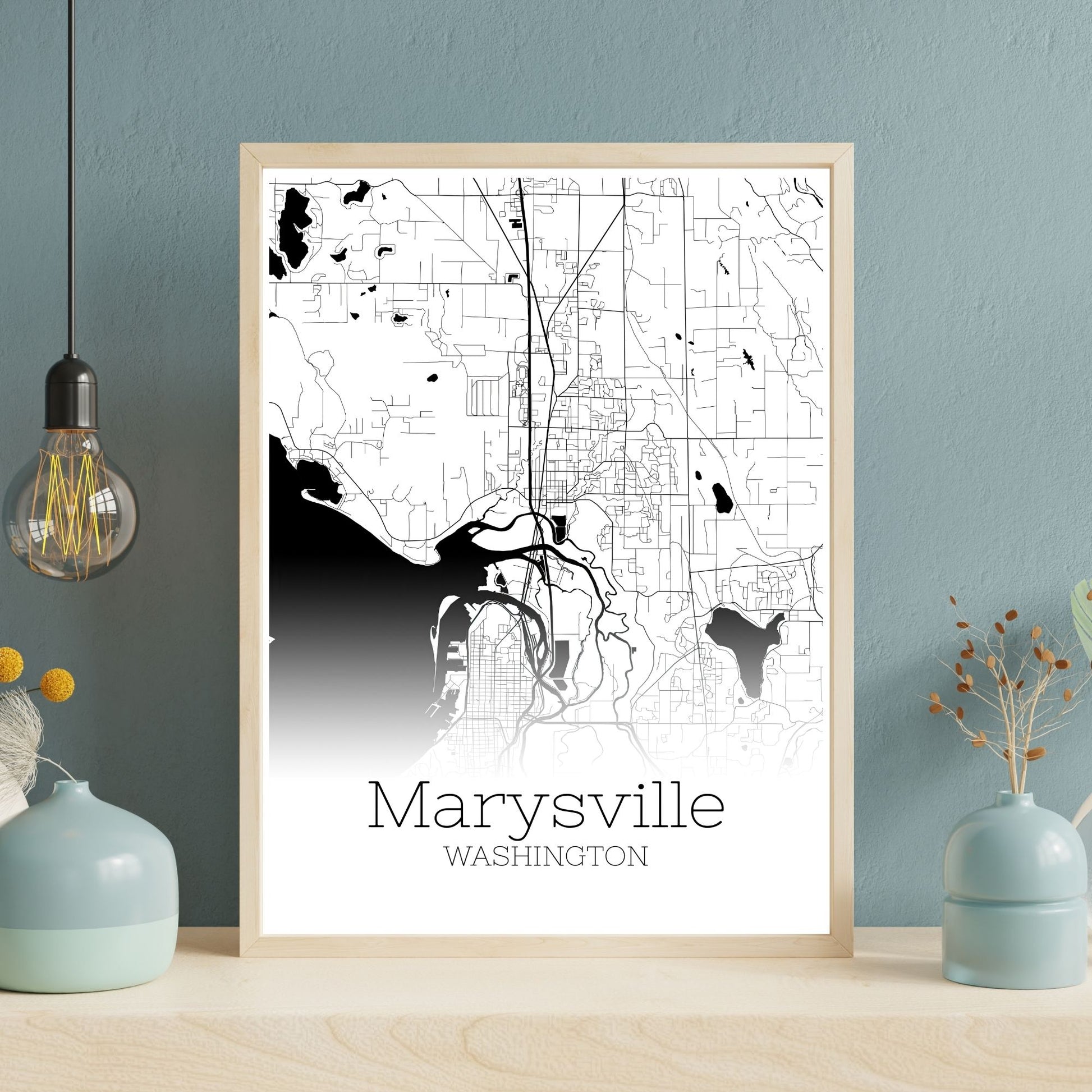 Marysville Washington City Map Poster - GroovyGrove