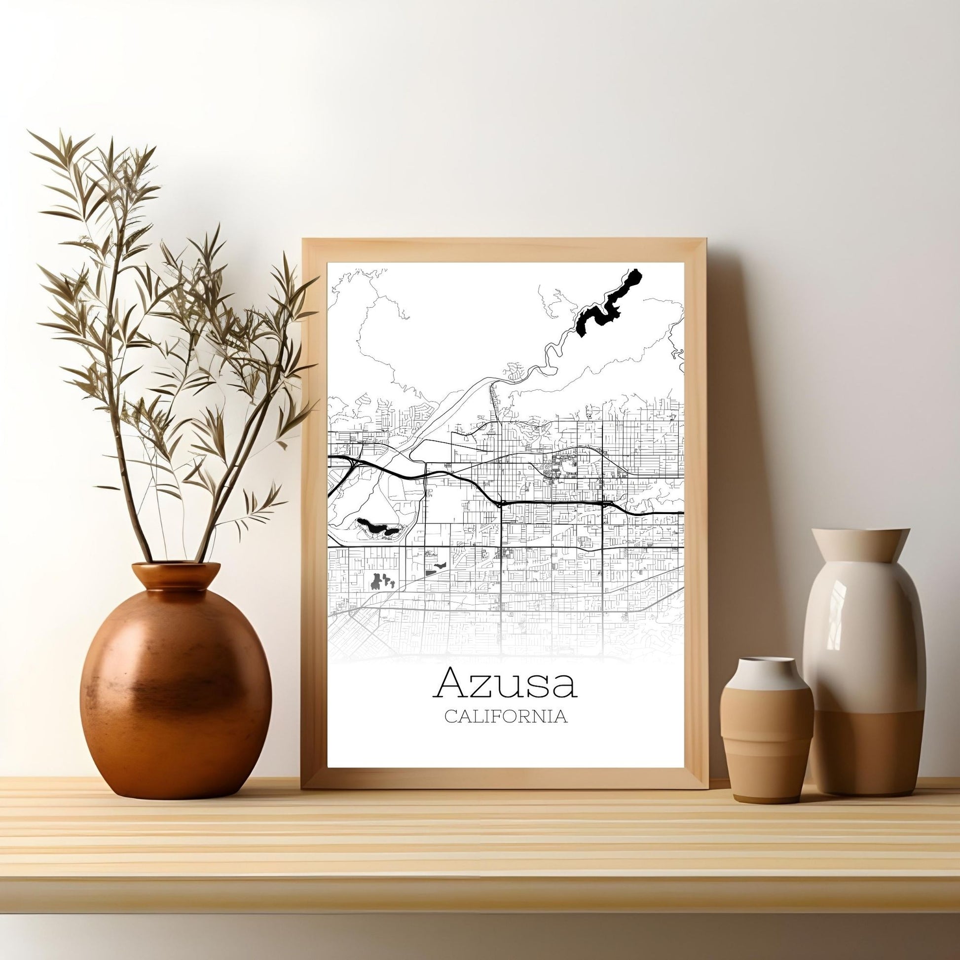 Azusa California City Map Poster - GroovyGrove