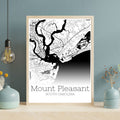 Mount Pleasant South Carolina City Map Poster - GroovyGrove