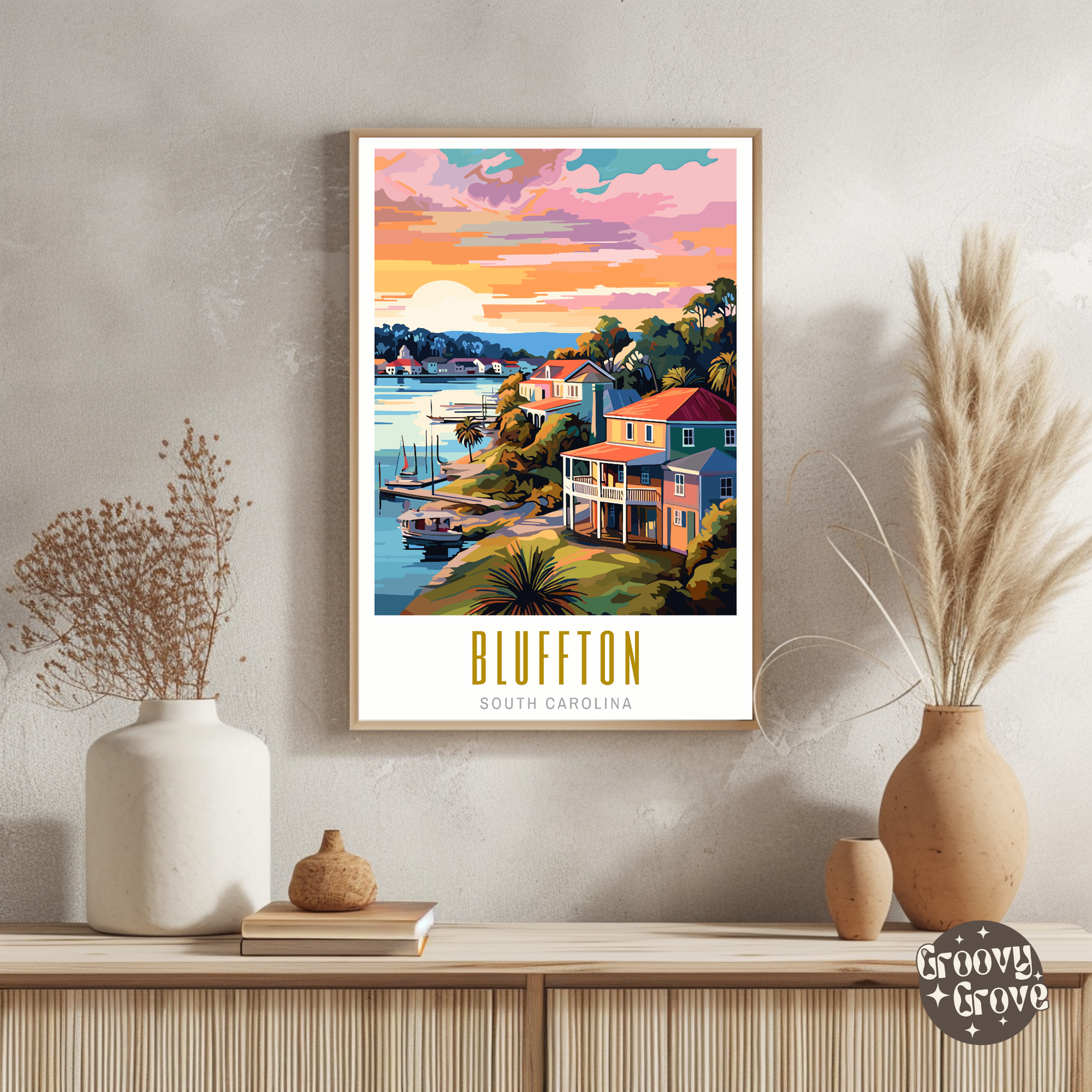 Bluffton South Carolina Poster - GroovyGrove