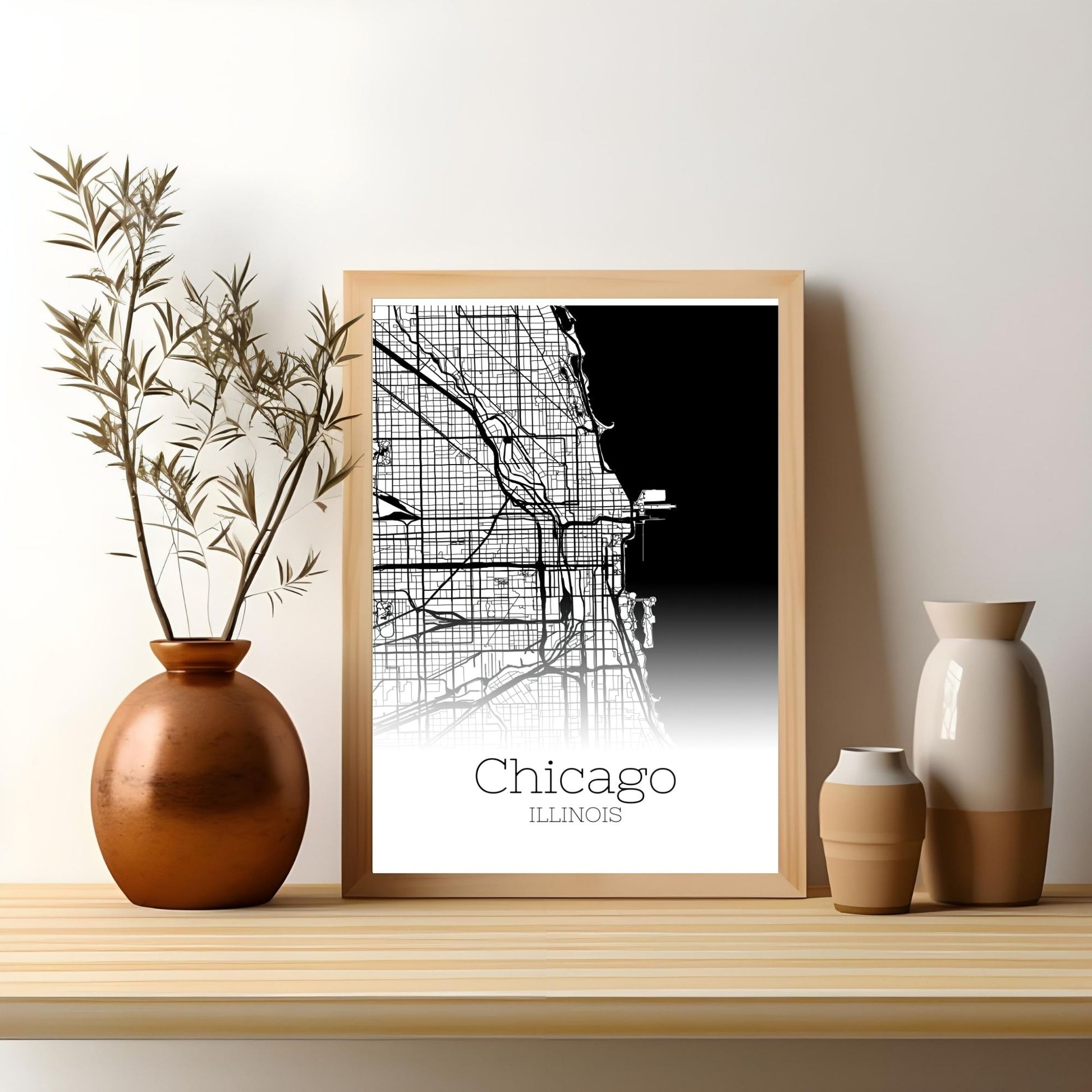 Chicago Illinois City Map Poster - GroovyGrove