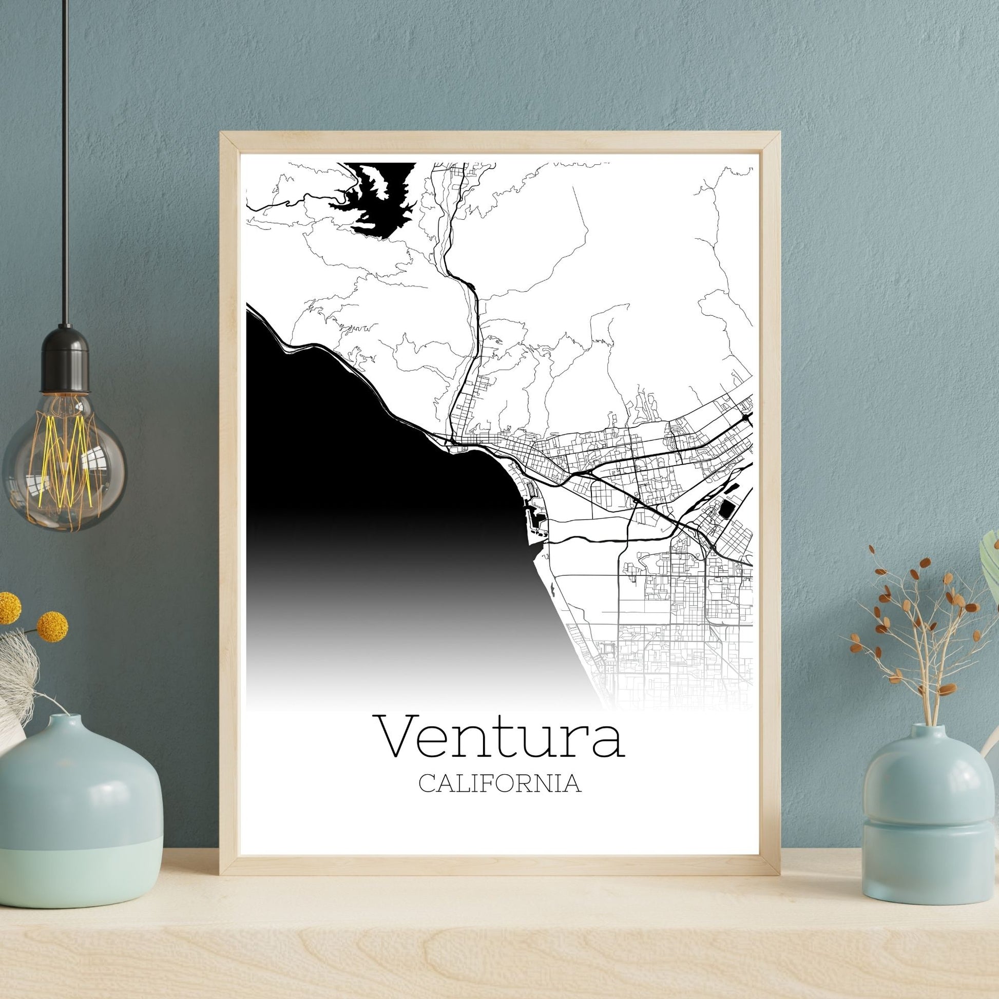 Ventura California City Map Poster - GroovyGrove