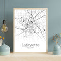 Lafayette Indiana City Map Poster - GroovyGrove