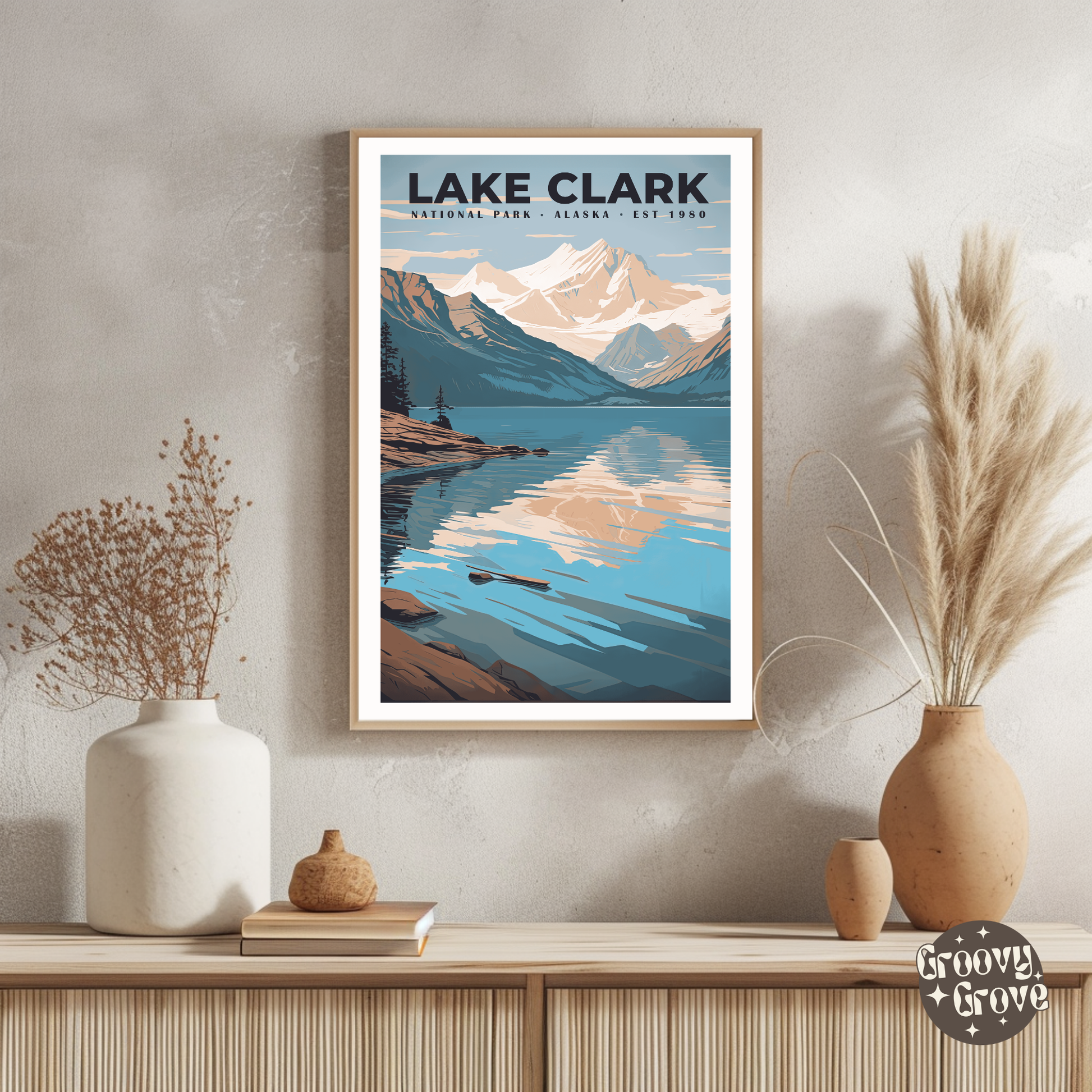 Lake Clark National Park Vintage Poster - GroovyGrove