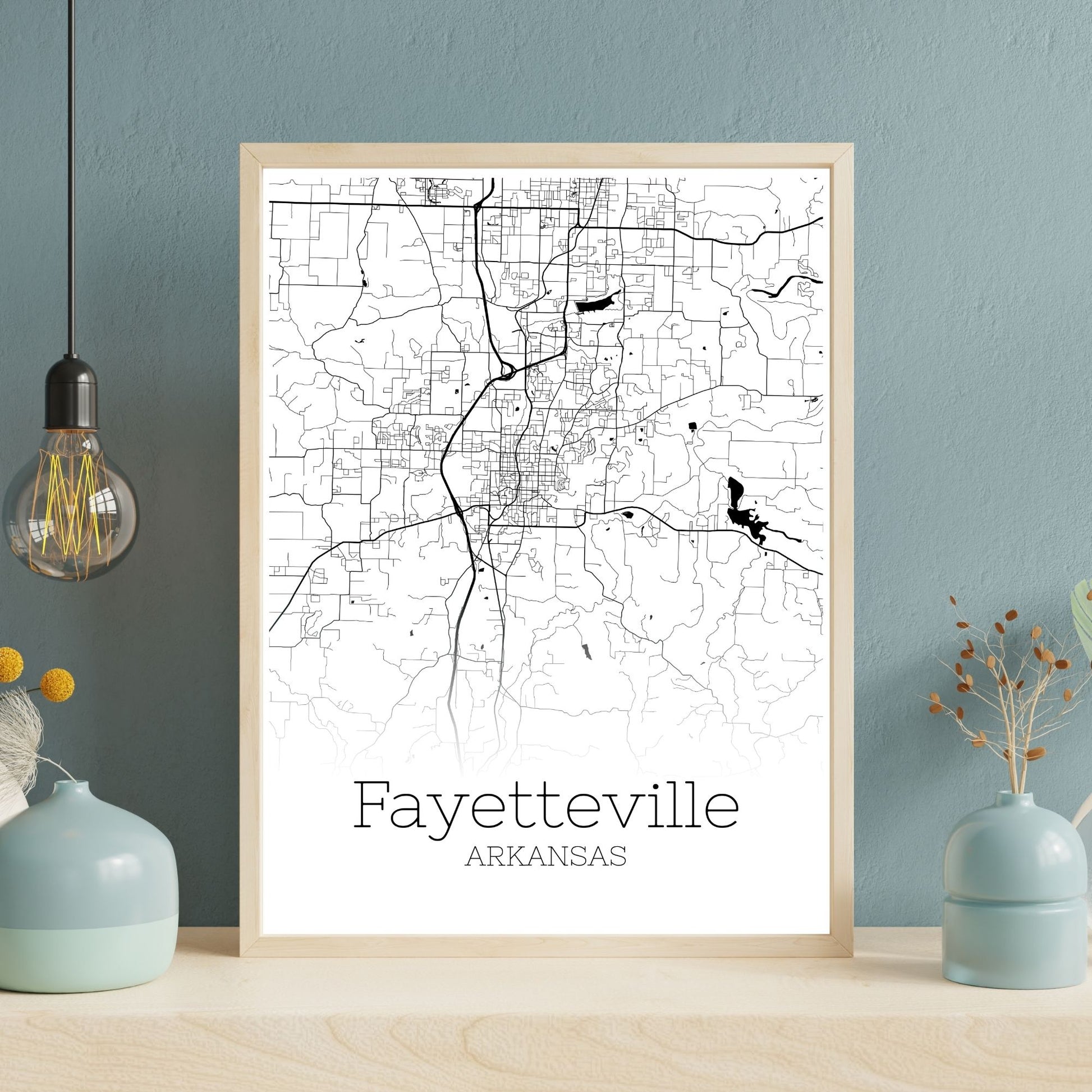 Fayetteville Arkansas City Map Poster - GroovyGrove