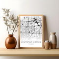 Coconut Creek Florida City Map Poster - GroovyGrove