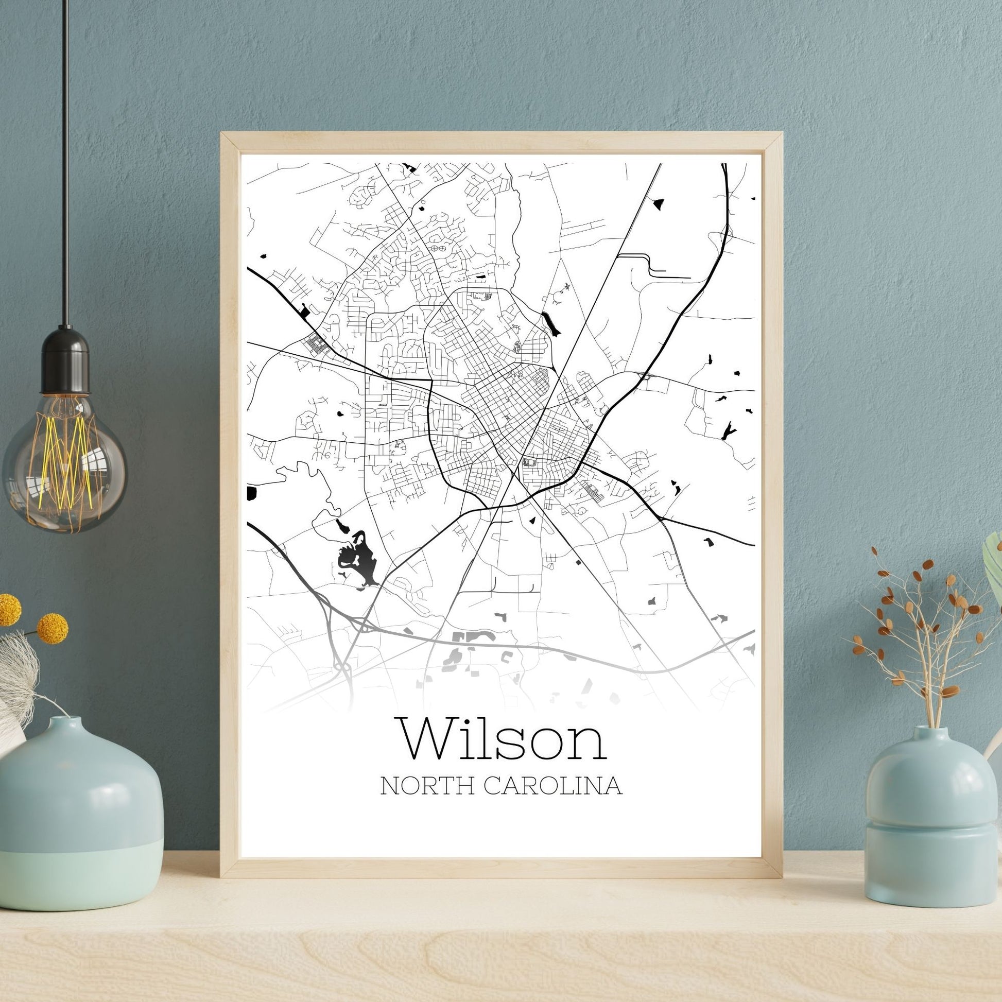 Wilson North Carolina City Map Poster - GroovyGrove