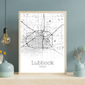 Lubbock Texas City Map Poster - GroovyGrove