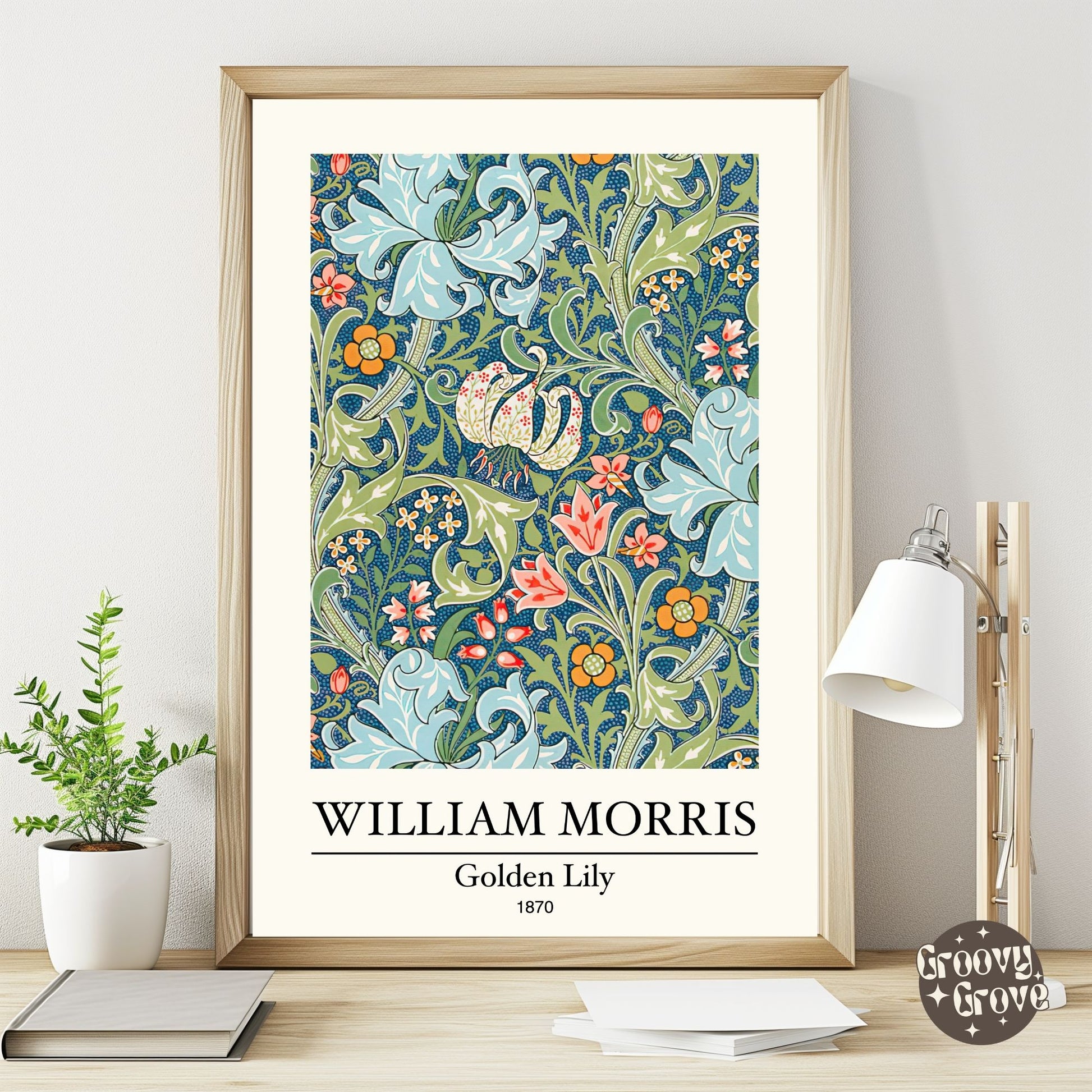 Golden Lily 1870 William Morris Poster - GroovyGrove