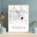 Hattiesburg Mississippi City Map Poster - GroovyGrove