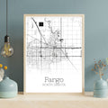 Fargo North Dakota City Map Poster - GroovyGrove