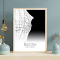 Racine Wisconsin City Map Poster - GroovyGrove