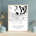 Pine Bluff Arkansas City Map Poster - GroovyGrove