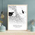 Milpitas California City Map Poster - GroovyGrove