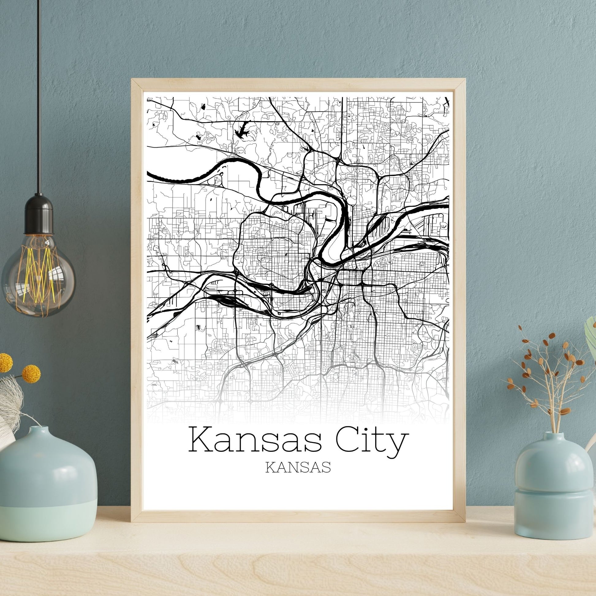 Kansas City Kansas Map Poster - GroovyGrove