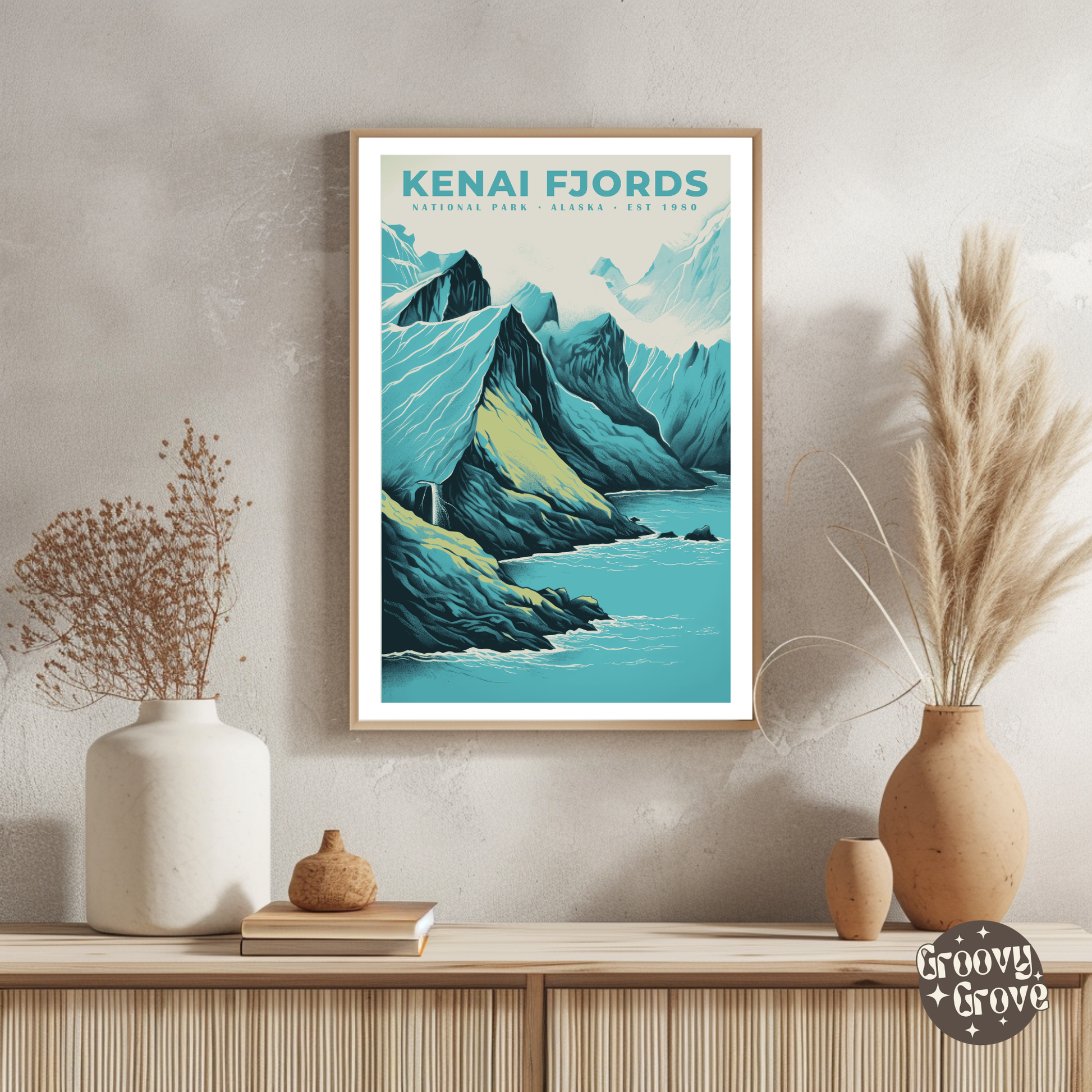 Kenai Fjords National Park Vintage Poster - GroovyGrove