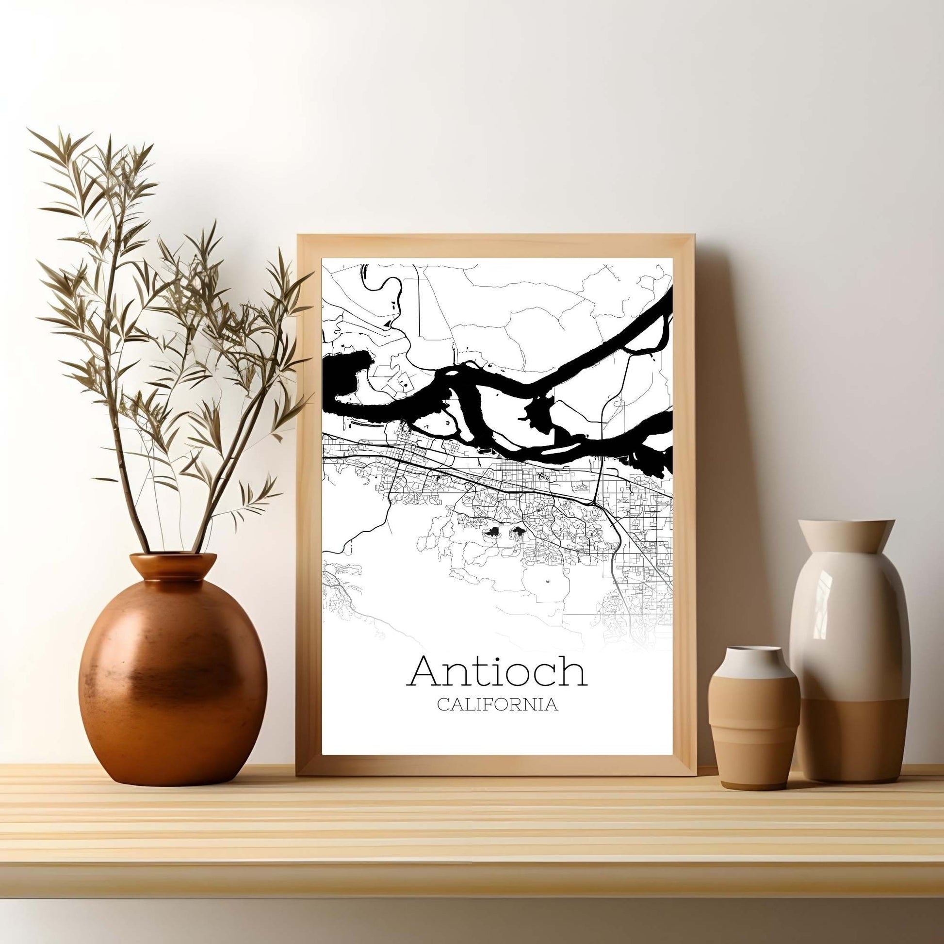 Antioch California City Map Poster - GroovyGrove