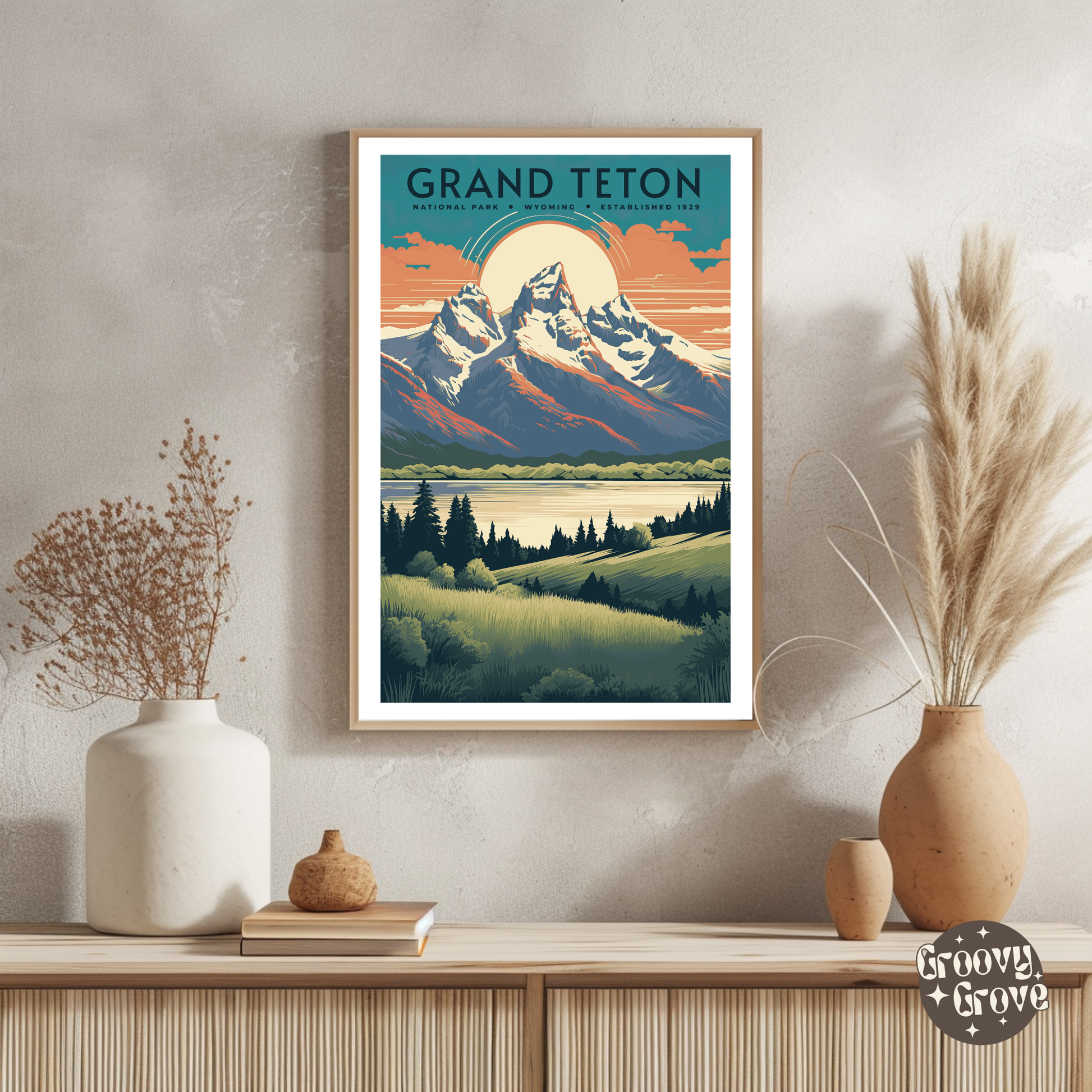 Grand Teton National Park Vintage Poster - GroovyGrove