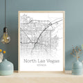 North Las Vegas Nevada City Map Poster - GroovyGrove