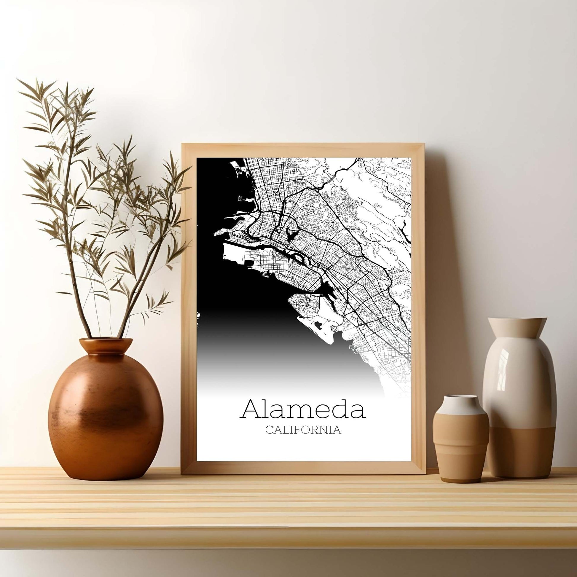 Alameda California City Map Poster - GroovyGrove