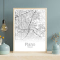 Plano Texas City Map Poster - GroovyGrove