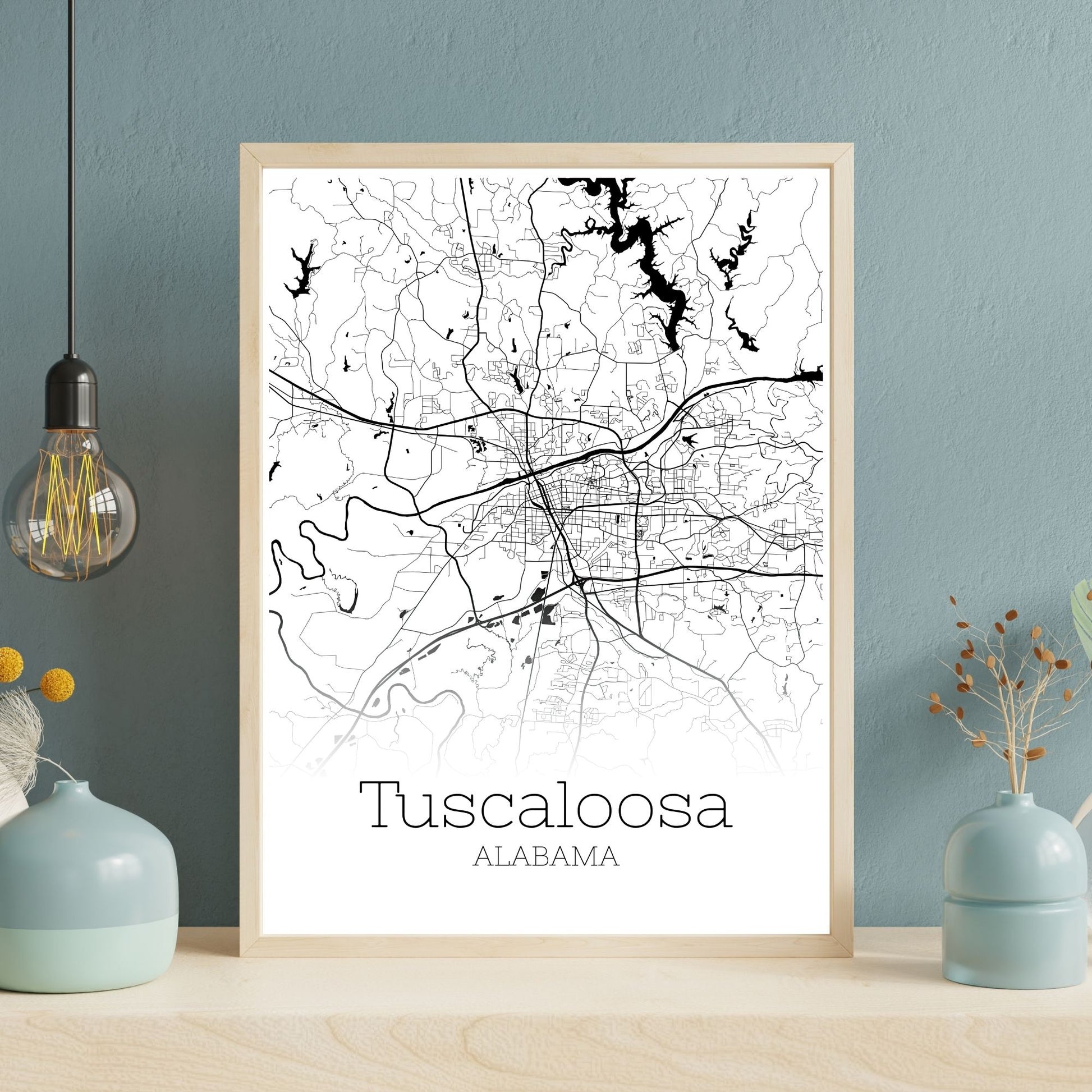 Tuscaloosa Alabama City Map Poster - GroovyGrove