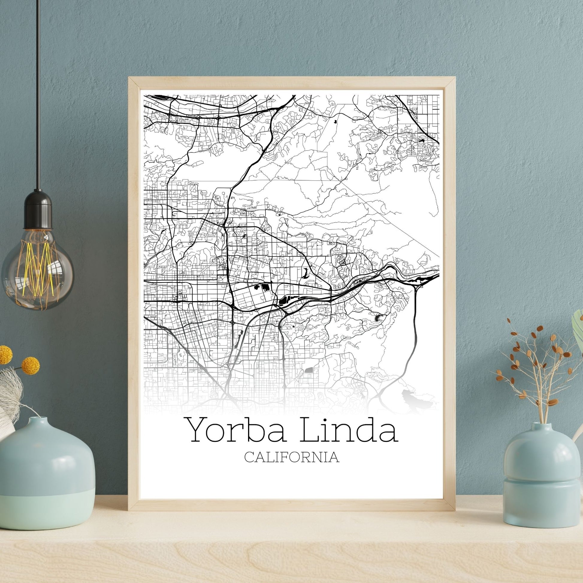 Yorba Linda California City Map Poster - GroovyGrove