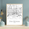 Des Moines Iowa City Map Poster - GroovyGrove