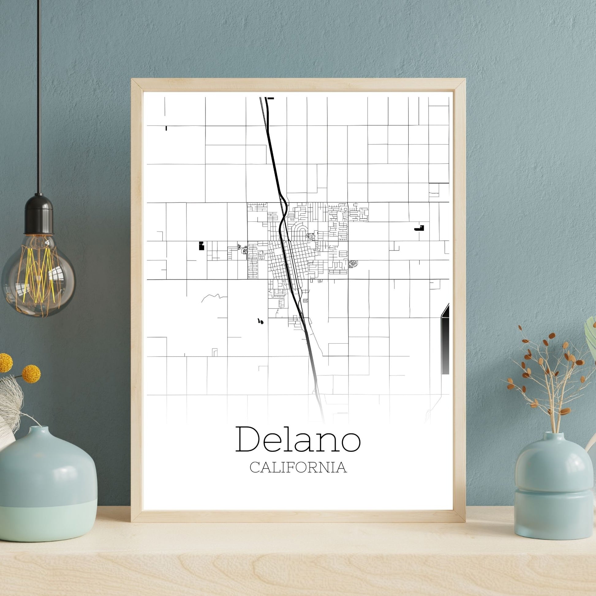 Delano California City Map Poster - GroovyGrove