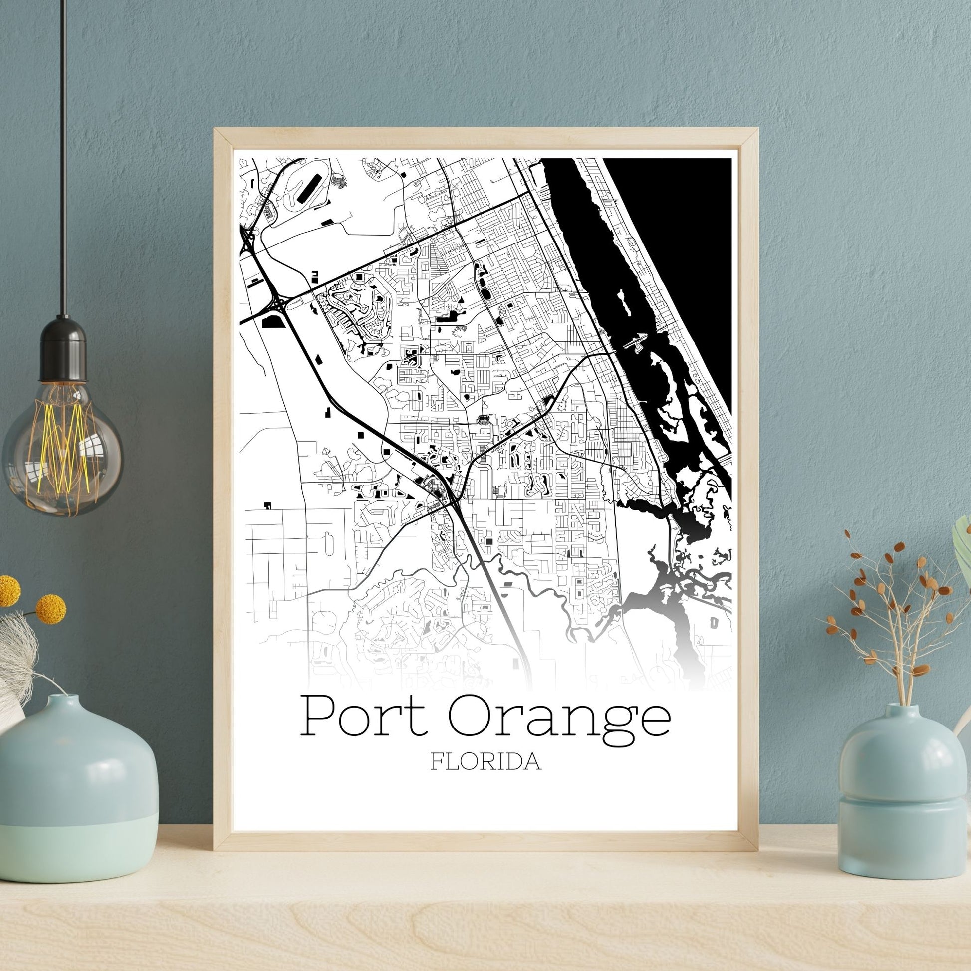 Port Orange Florida City Map Poster - GroovyGrove