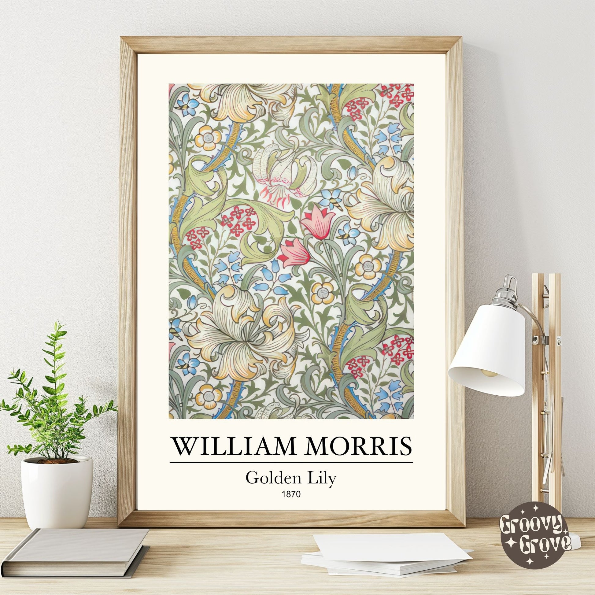 Golden Lily 1870 William Morris Poster - GroovyGrove