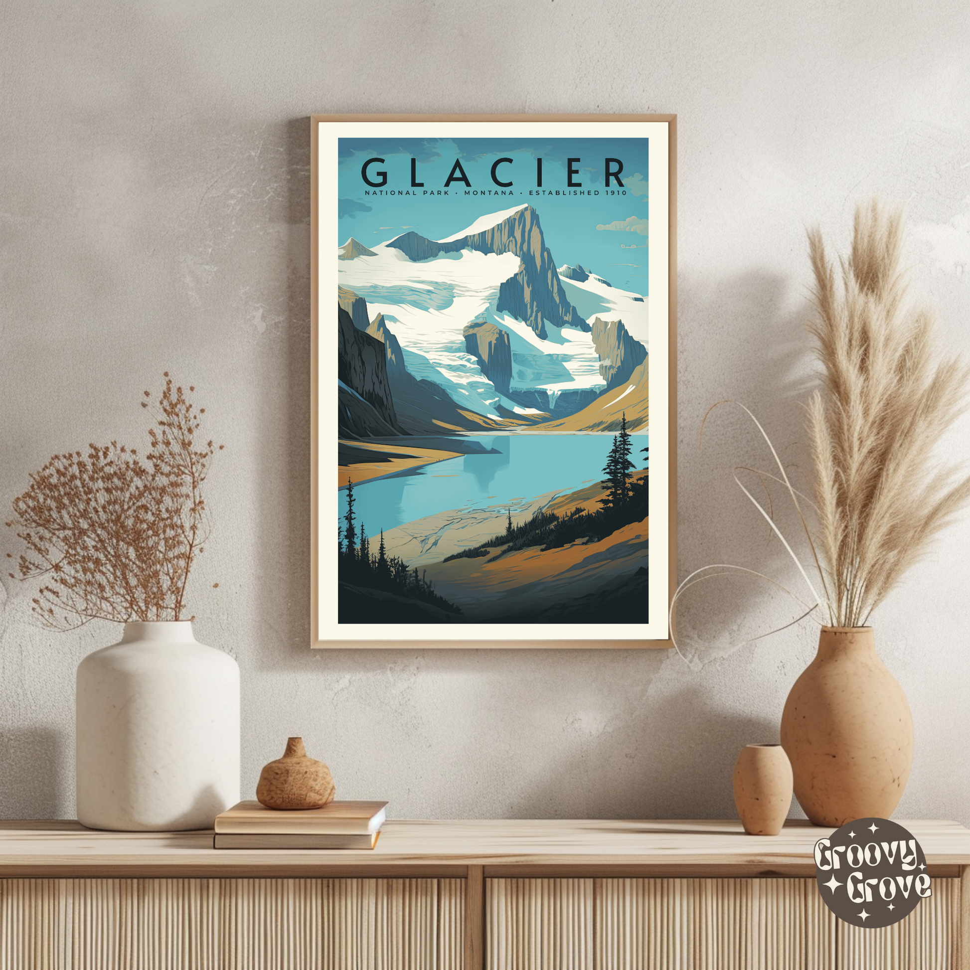 Glacier National Park Vintage Poster - GroovyGrove