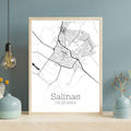 Salinas California City Map Poster - GroovyGrove