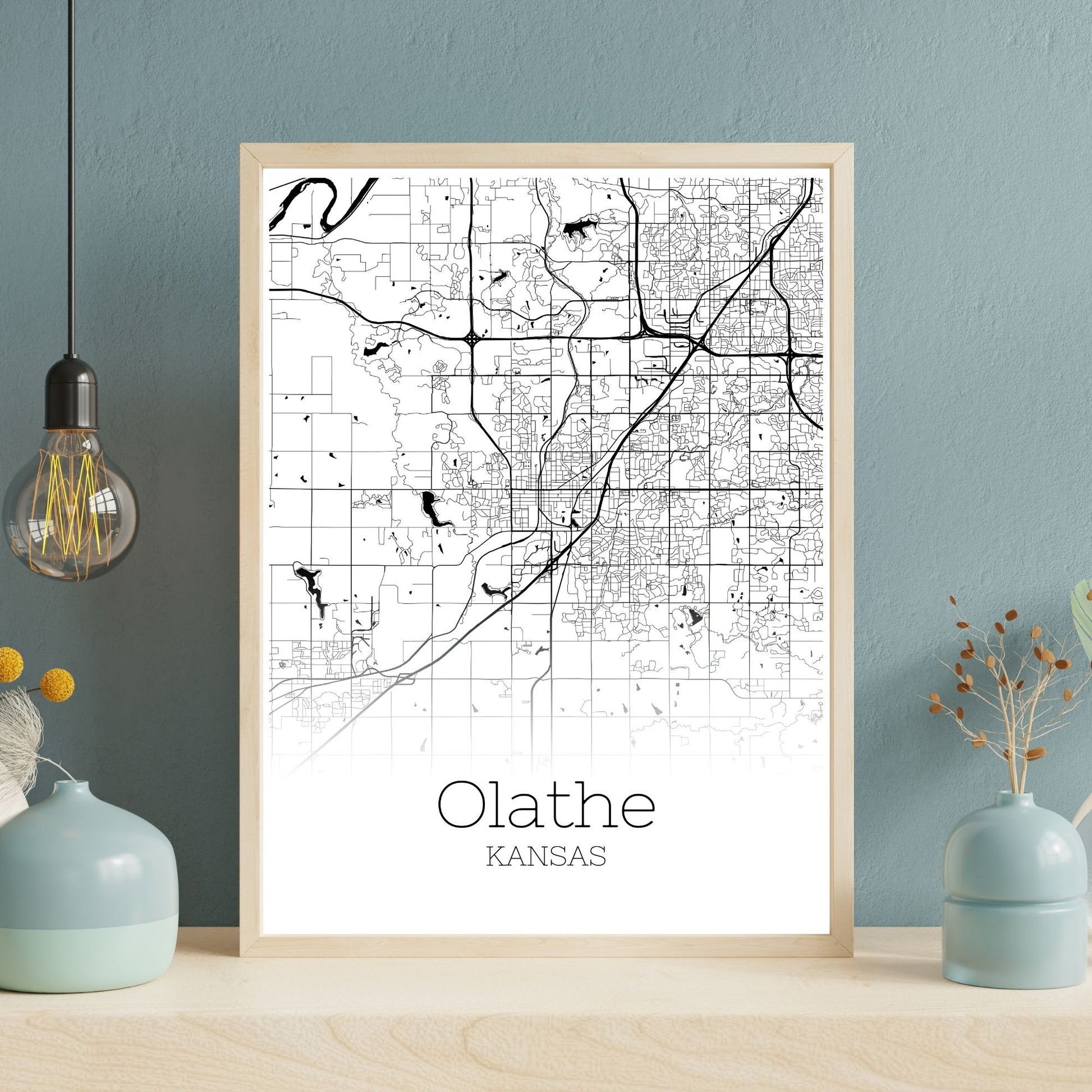 Olathe Kansas City Map Poster - GroovyGrove