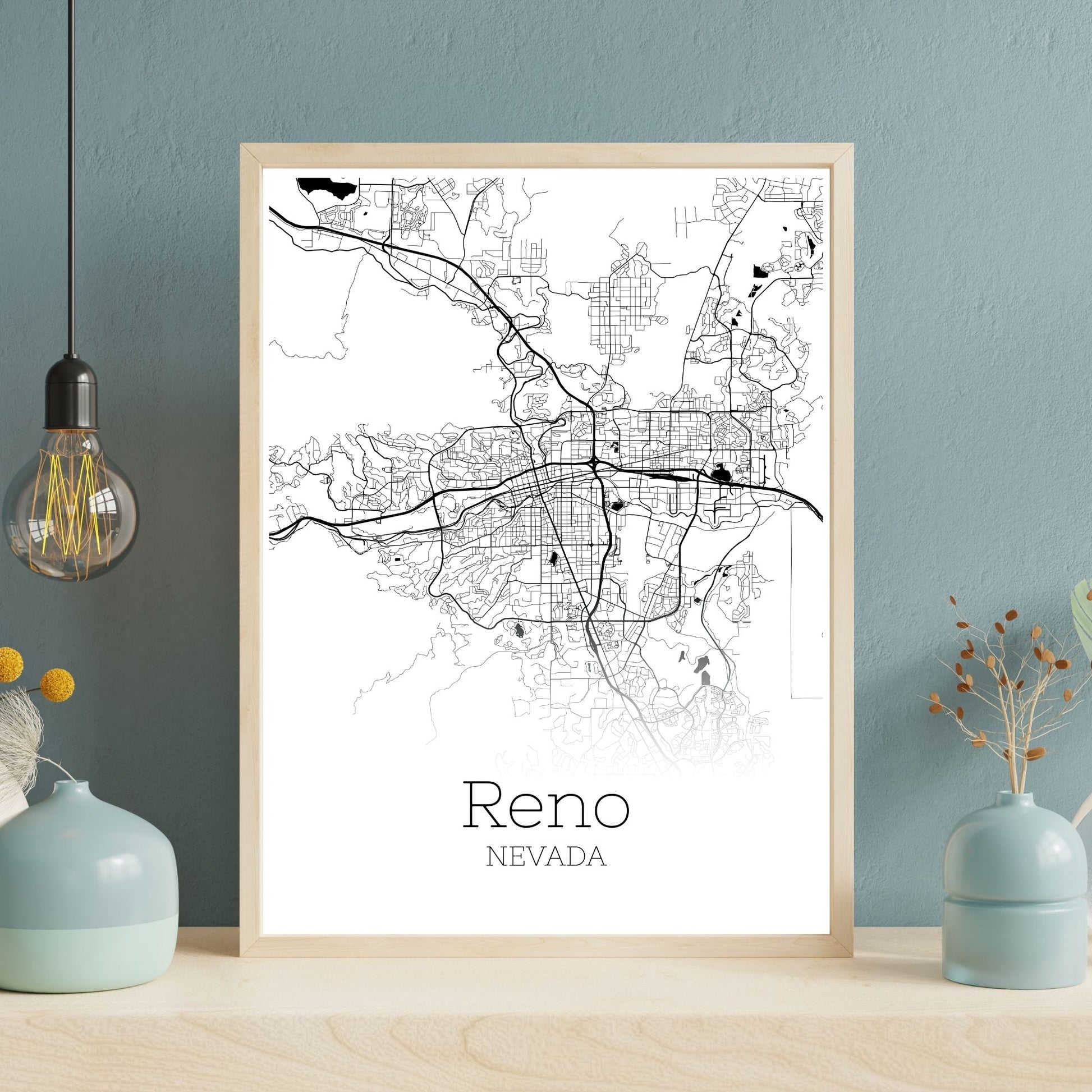 Reno Nevada City Map Poster - GroovyGrove